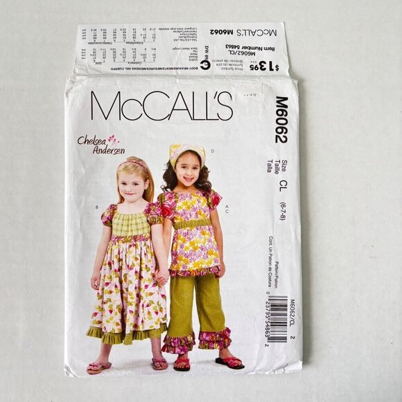 McCalls Girls Apron Dress Sewing Pattern Lot 3 Size 6 7 8 Chelsea Anderssen Pant - Picture 5 of 10